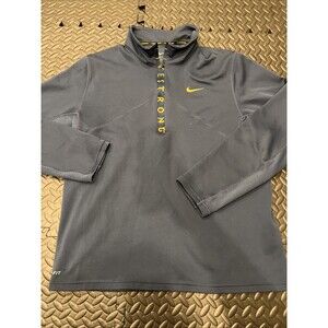 Rare Nike Dri-Fit Livestrong 1/4 Zip Up Long Sleeve Large Navy/Gold Cycling